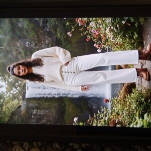 Reformation Olive Jean Wide Leg High Rise Tall Vintage White  Color Womens 28